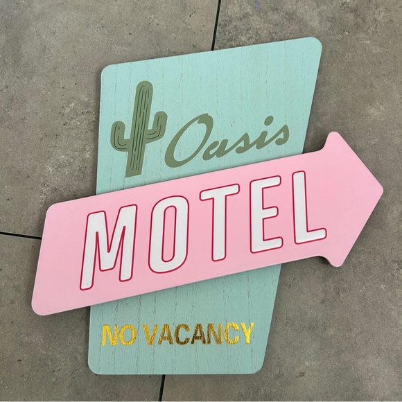 Target Other - Target Bullseye Playground Motel Oasis Metal Sign no vacancy